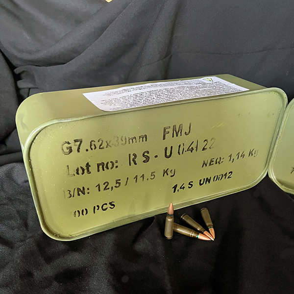 Romanian 7 62x39 123 gr fmjbt non corrosive 700 rnd spam can am2002